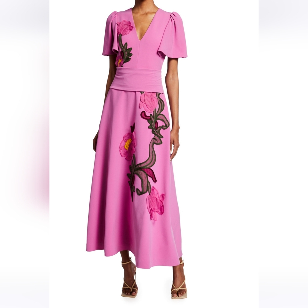 Lela Rose fluid crepe midi dress